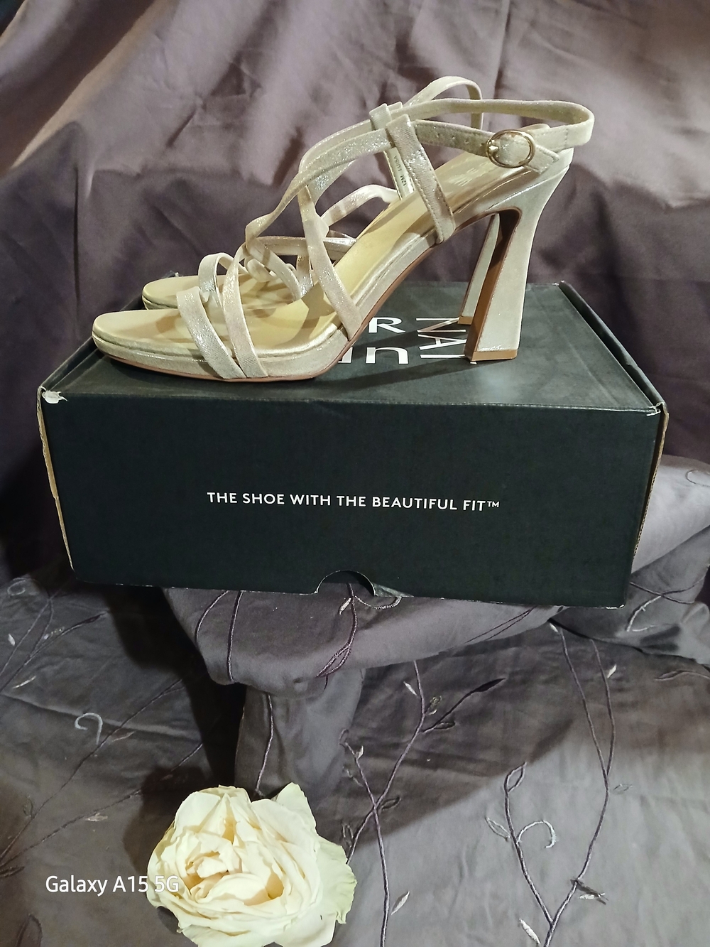 Naturalizer Taupe Strappy Block Heel Sandals